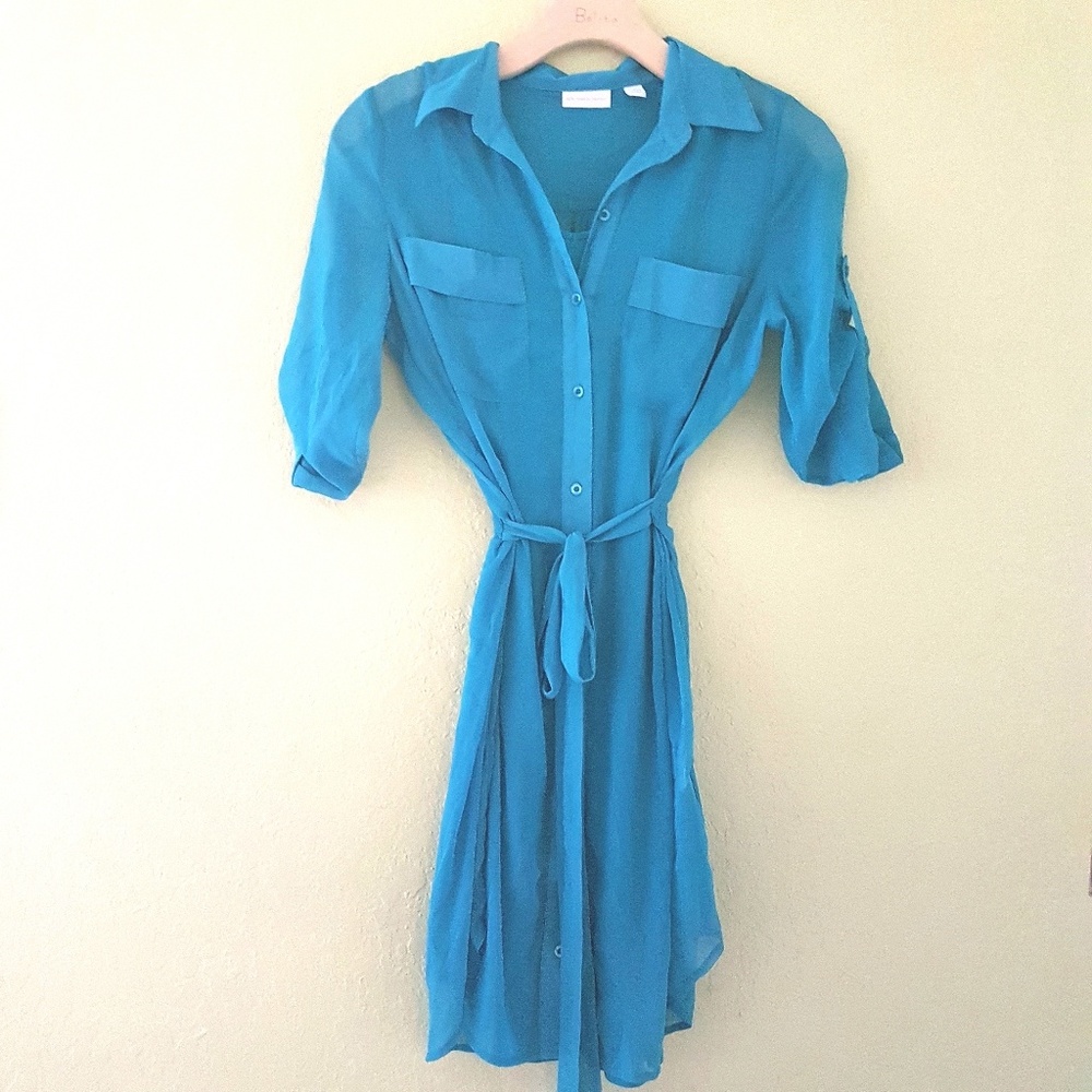NWOT NY&CO Sheer Shirt Dress