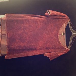 Free People Red Velvet Top