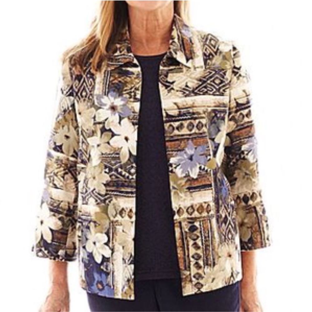 New Alfred Dunner Amsterdam Avenue Geo Jacket