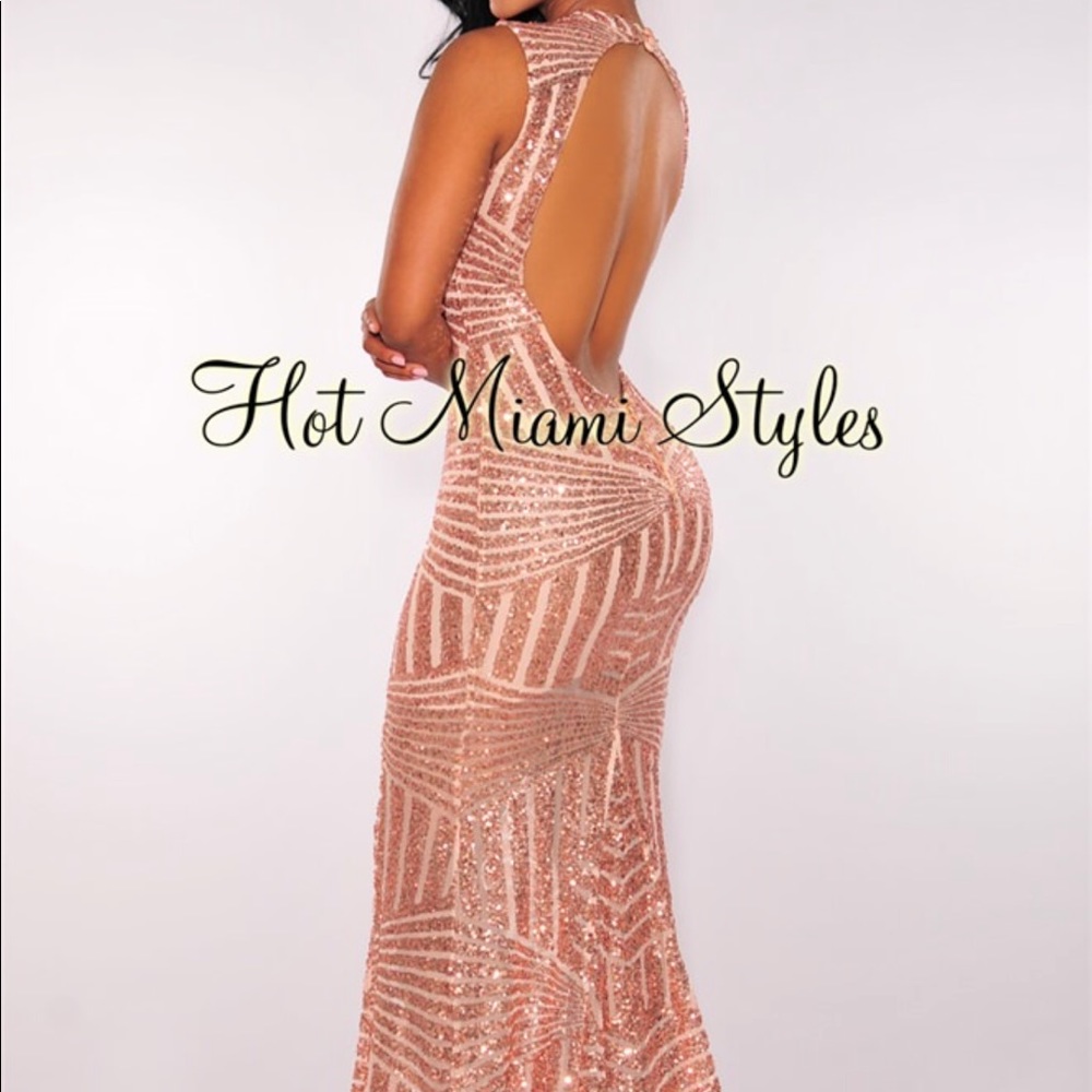 Long Sequin Mermaid Gown with Small Train