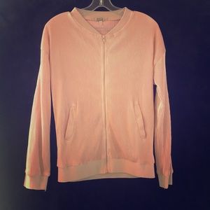 Pink sparkly bomber