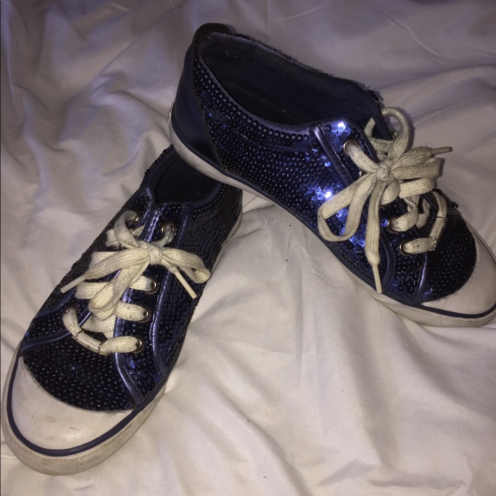 Blue sequined Coach tennis shoes - Picture 1 of 4