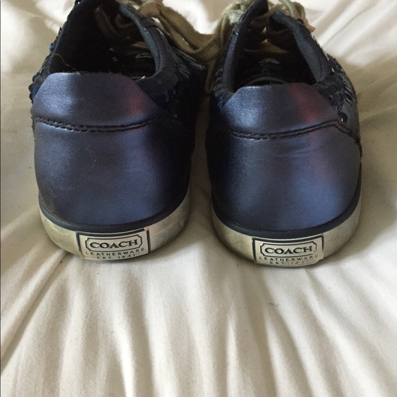 Blue sequined Coach tennis shoes - Picture 2 of 4