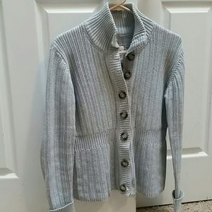 Grey H&M button-up sweater