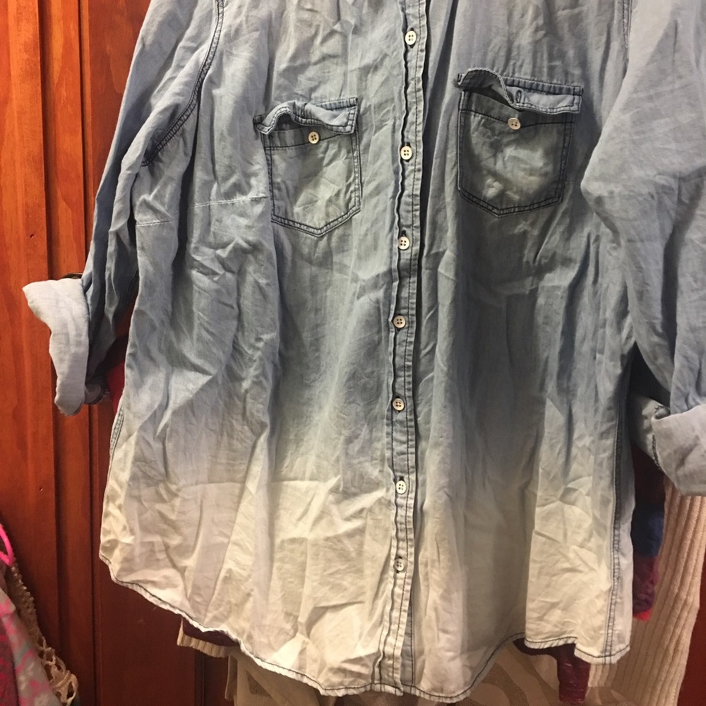 Torrid denim ombré button down