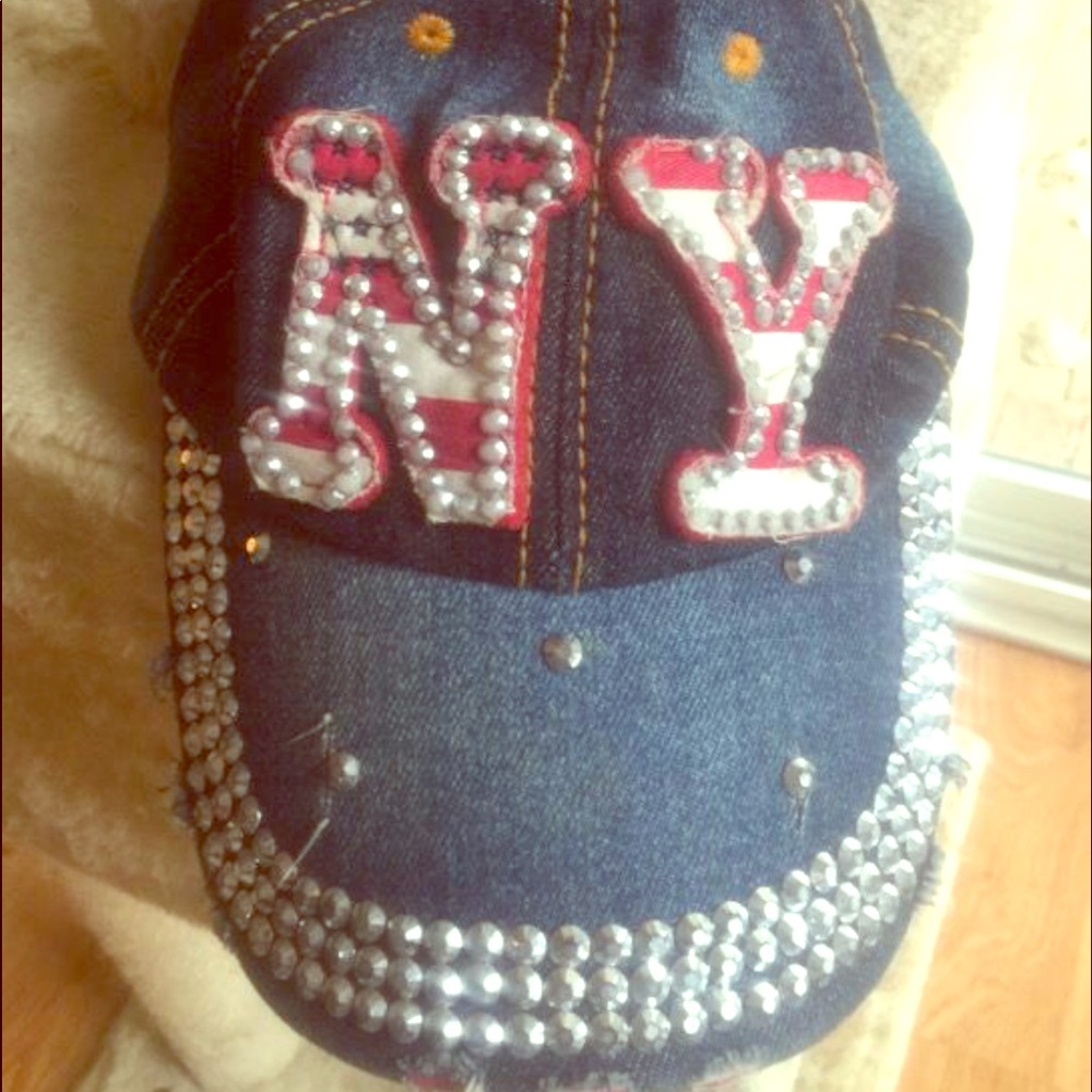 Embellished Denim NY Hat