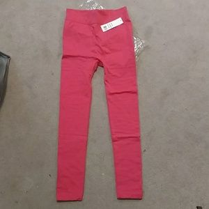 Fleece lined pink leggings
