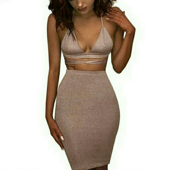 2-Piece Lace Bra Top and Mini Skirt