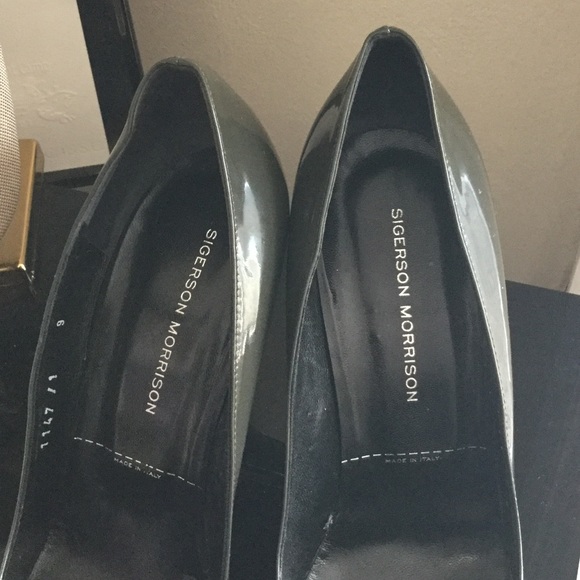 Sigerson Morrison Green & Black Heels 9 - Picture 3 of 4