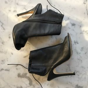 Chinese Laundry Black Lace-Up Booties