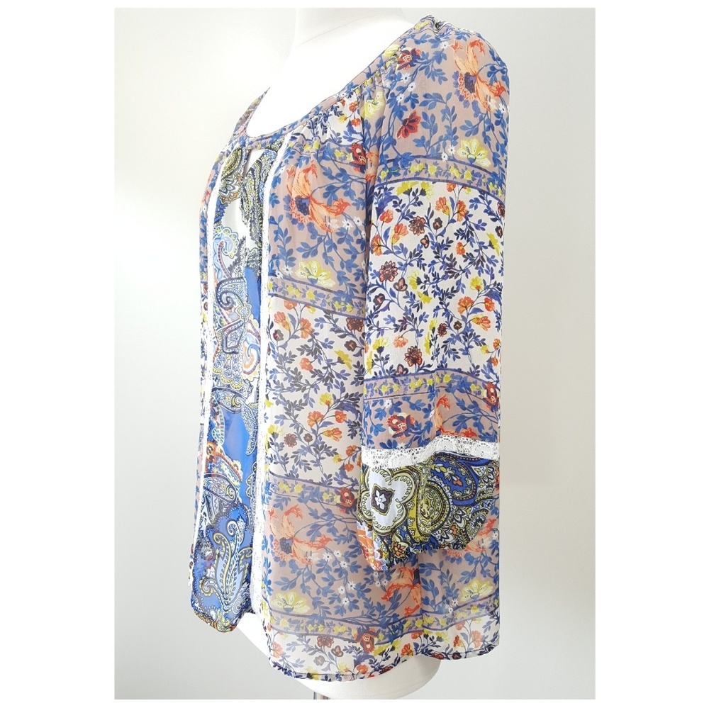 Anthropologie Fig and Flower Boho Floral Blouse - Picture 2 of 4