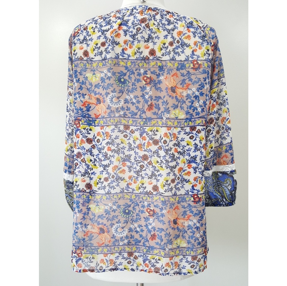 Anthropologie Fig and Flower Boho Floral Blouse - Picture 3 of 4