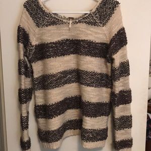 Free People Fuzzy Striped Sweater