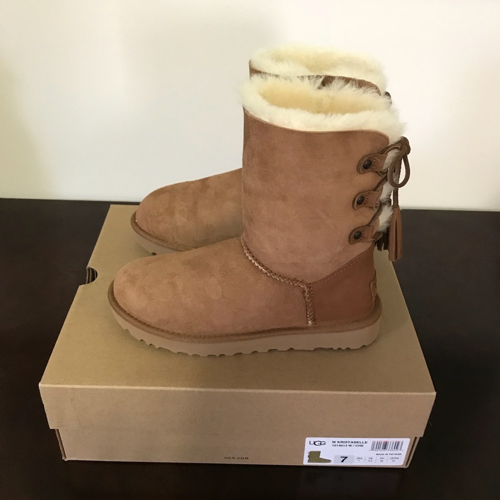 Ugg Kristabelle Chestnut Brown Lace Up Boots