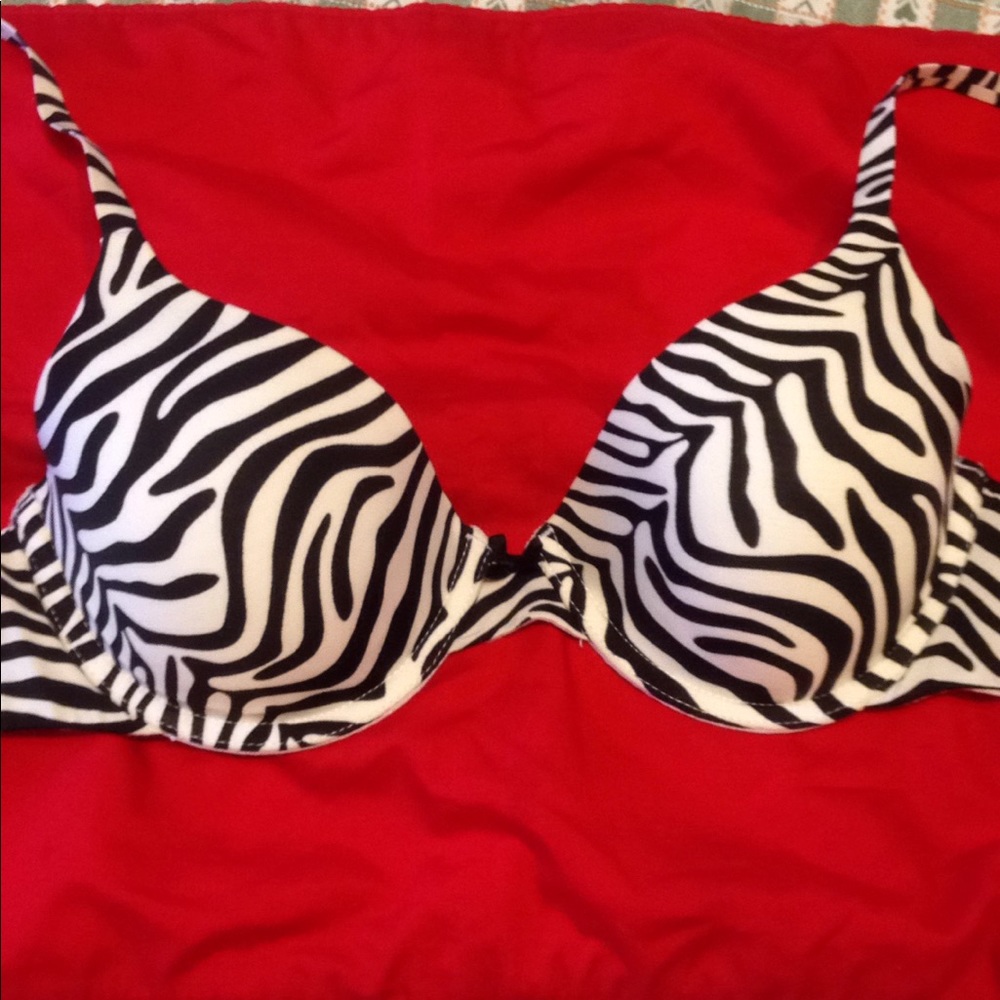 Zebra printed bra, size 34B