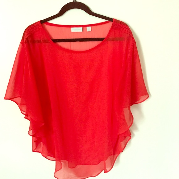 Sm/Med Flowy top with Butterfly sleeves - Picture 1 of 2