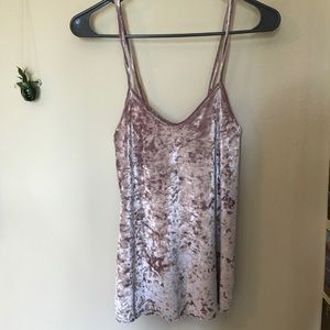Pink velvet tank top