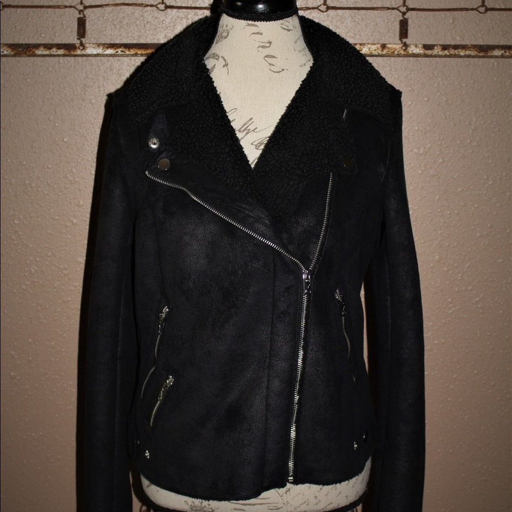 American Eagle Shearling Moto Jacket