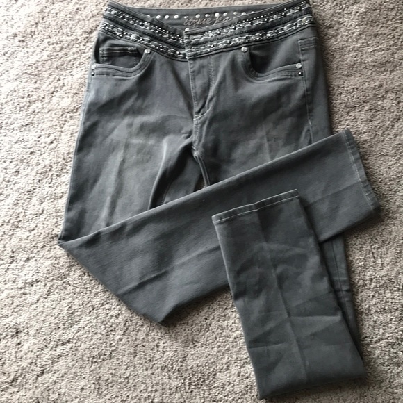 Soft Grey jeans with bling - Picture 1 of 5