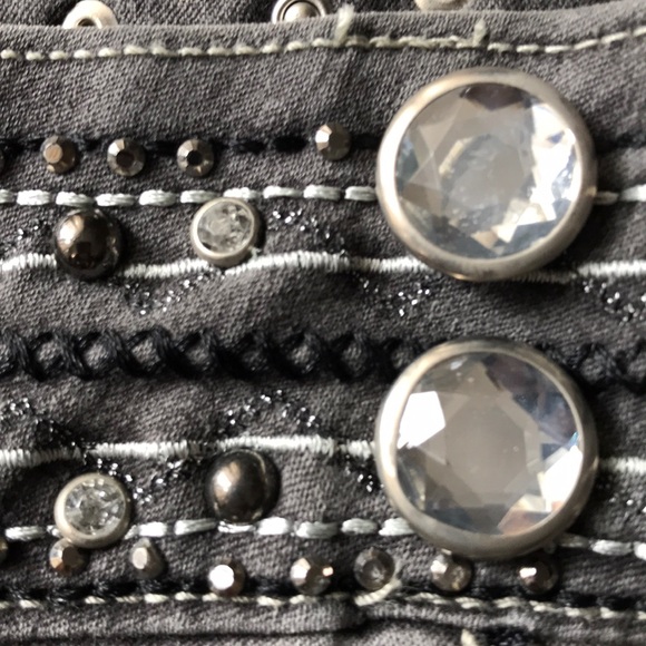 Soft Grey jeans with bling - Picture 3 of 5
