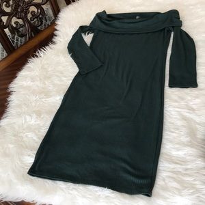 Off the Shoulder Green Dress