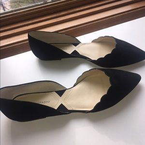 Black suede flats