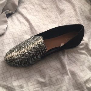 Black and white loafers