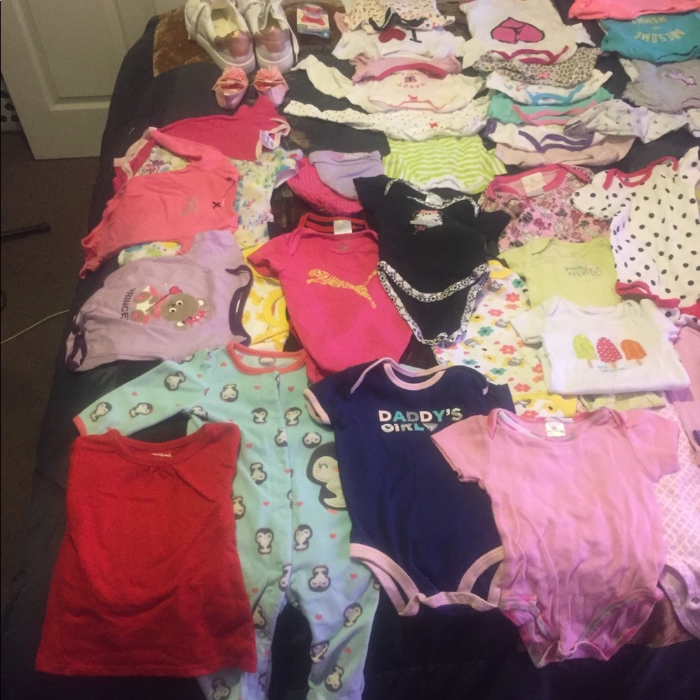 Baby girls clothes 0-12 months onzies,pants , etc - Picture 2 of 8