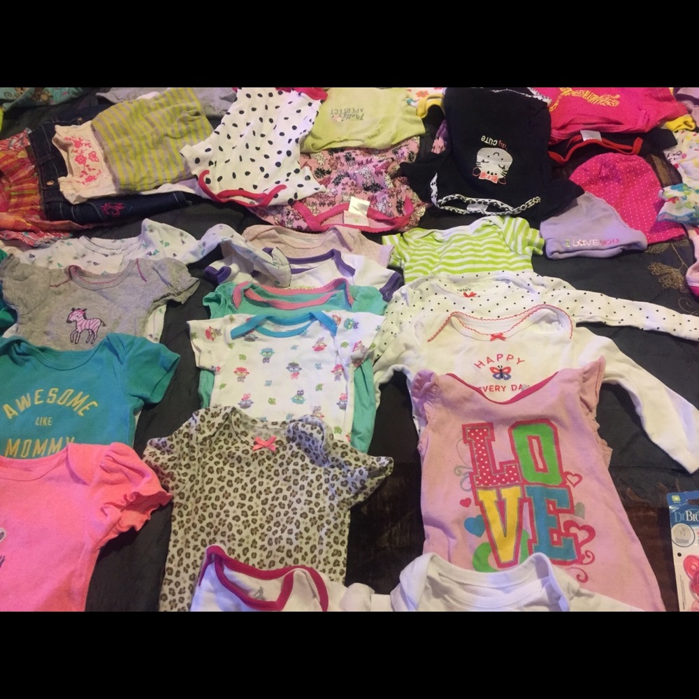 Baby girls clothes 0-12 months onzies,pants , etc - Picture 3 of 8