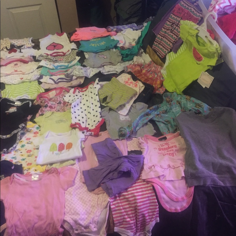 Baby girls clothes 0-12 months onzies,pants , etc - Picture 6 of 8