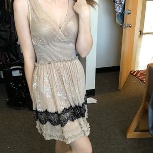 Sheer Nude Lace Cocktail Dress