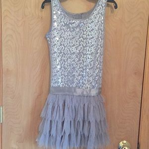 Biscotti silver sequin holiday dress