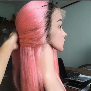 Pink Ombré Full Lace Wig Straight 150% 24”