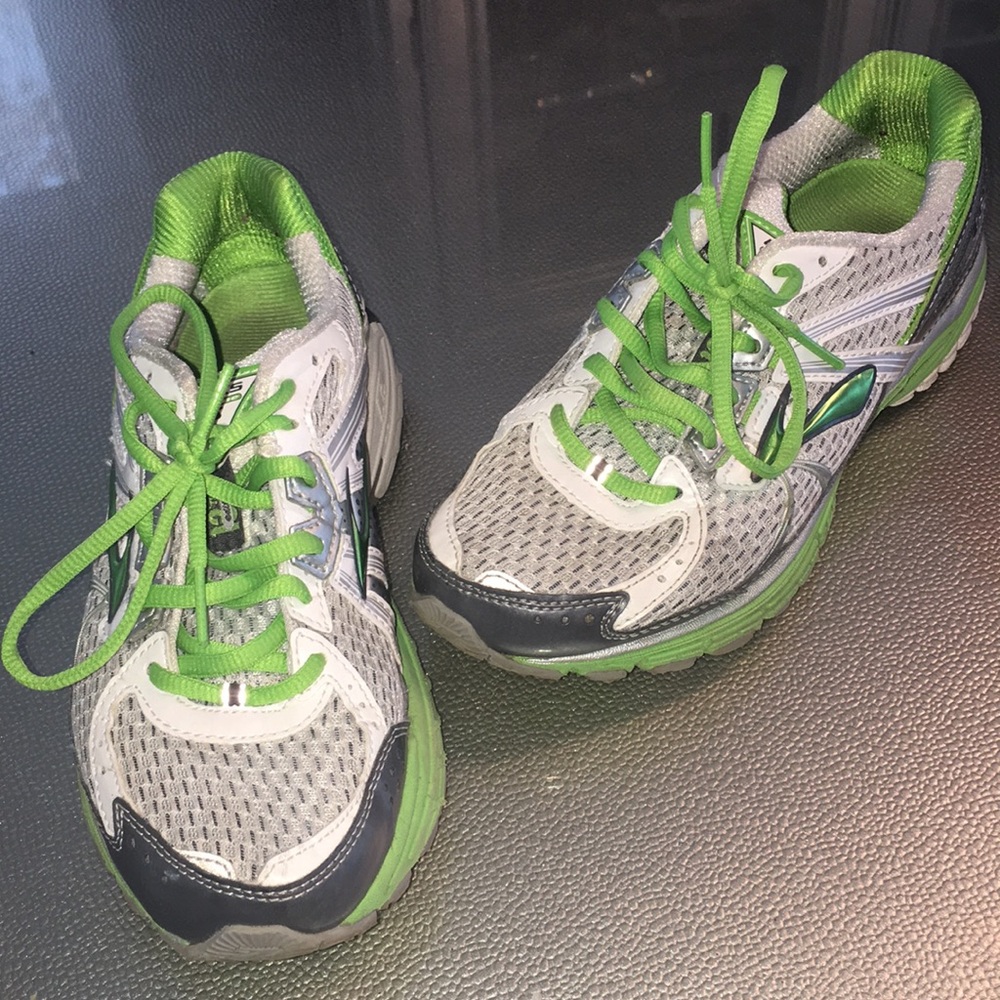Green Brooks Adrenaline sneakers