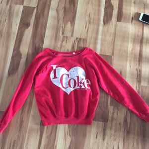 Coca Cola crop top sweater red size small