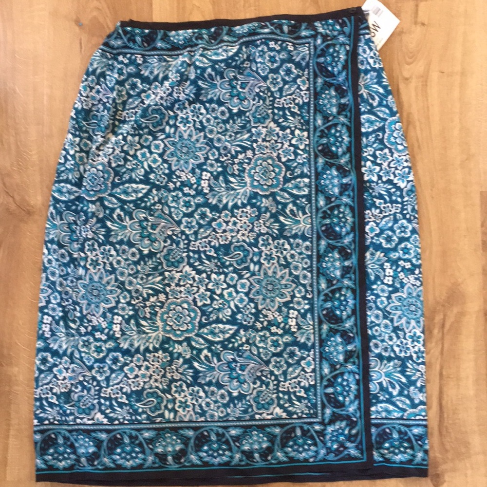 Sag-Harbor mock wrap Boho style skirt-Teal