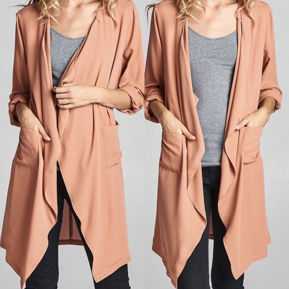 🎉LAST ONE!💕🎉Silky Long Duster Mauve - Picture 2 of 5