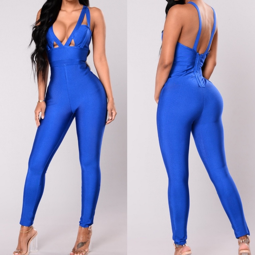 Fashion nova royal blue jumpsuit