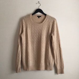J.Crew camel cable knit sweater