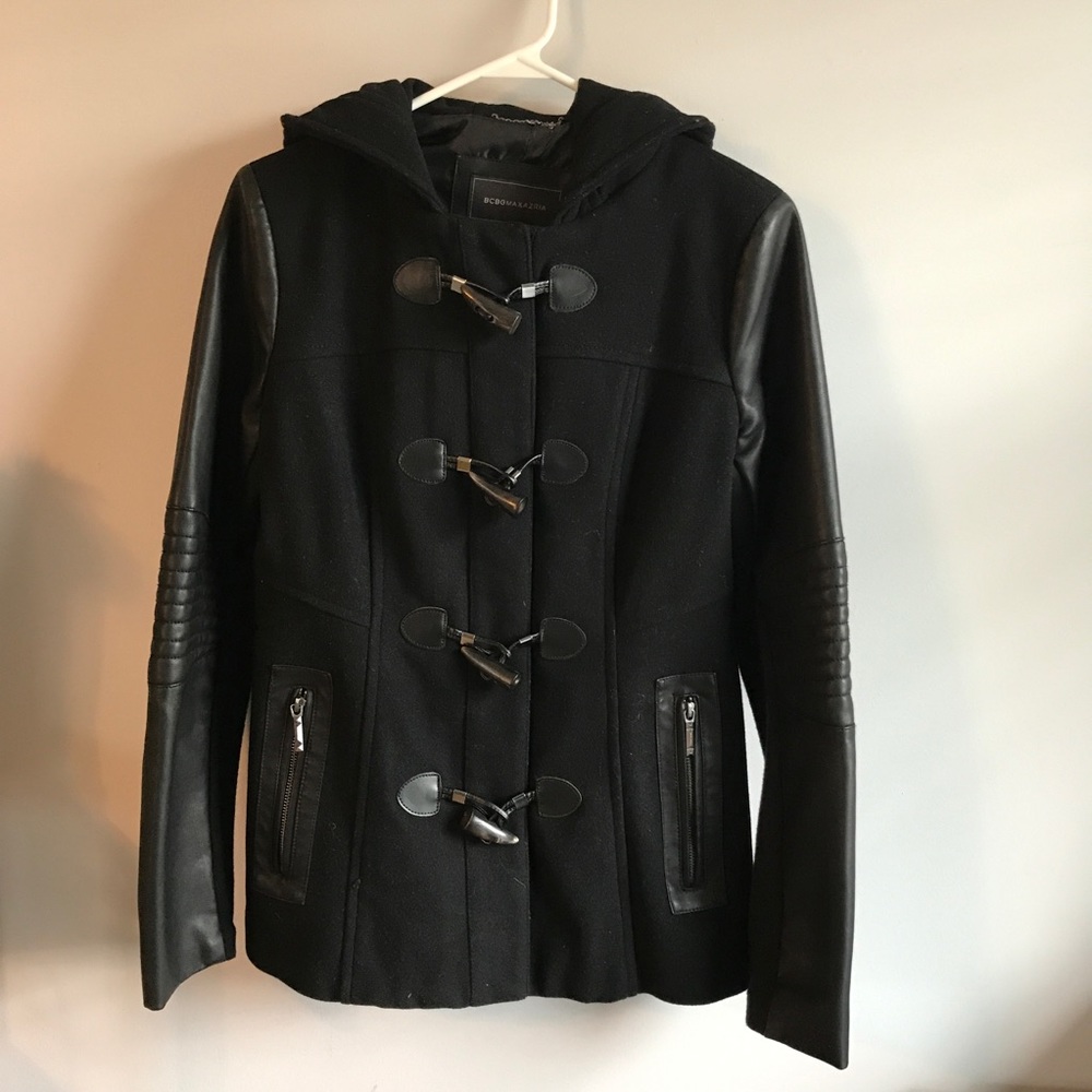 BCBG black pea coat