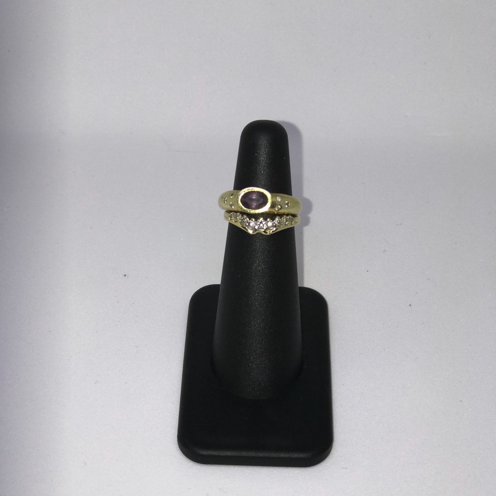 10k Yellow Gold, Amethyst, Diamonds size 5 - Picture 8 of 8