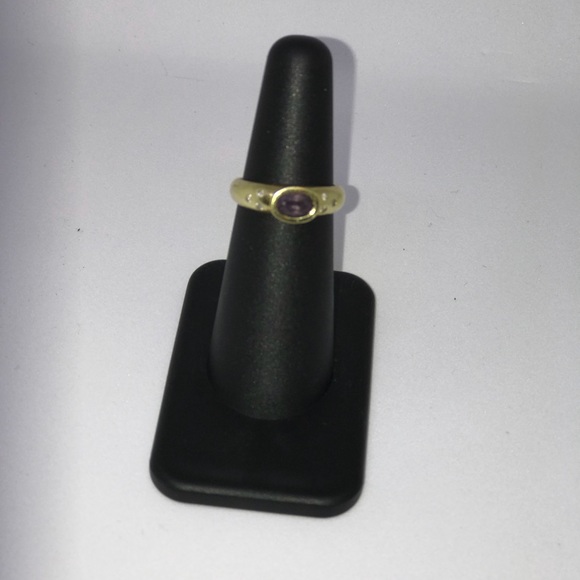 10k Yellow Gold, Amethyst, Diamonds size 5 - Picture 2 of 8