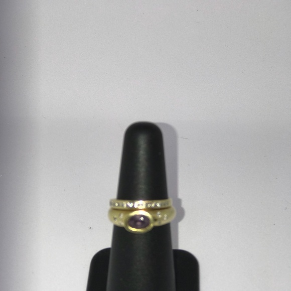 10k Yellow Gold, Amethyst, Diamonds size 5 - Picture 7 of 8