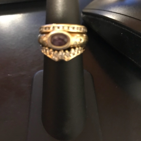 10k Yellow Gold, Amethyst, Diamonds size 5 - Picture 5 of 8