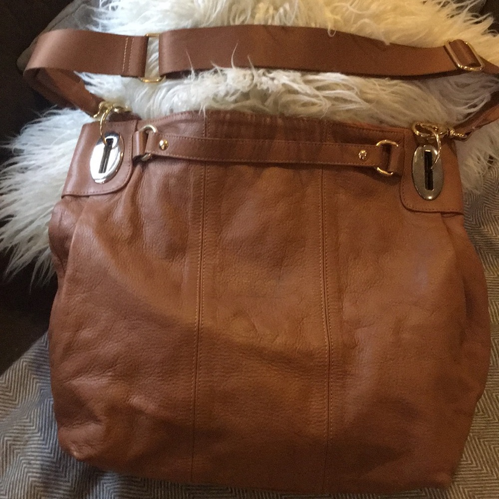 NWT Italian leather bag w removable canvas strap✨