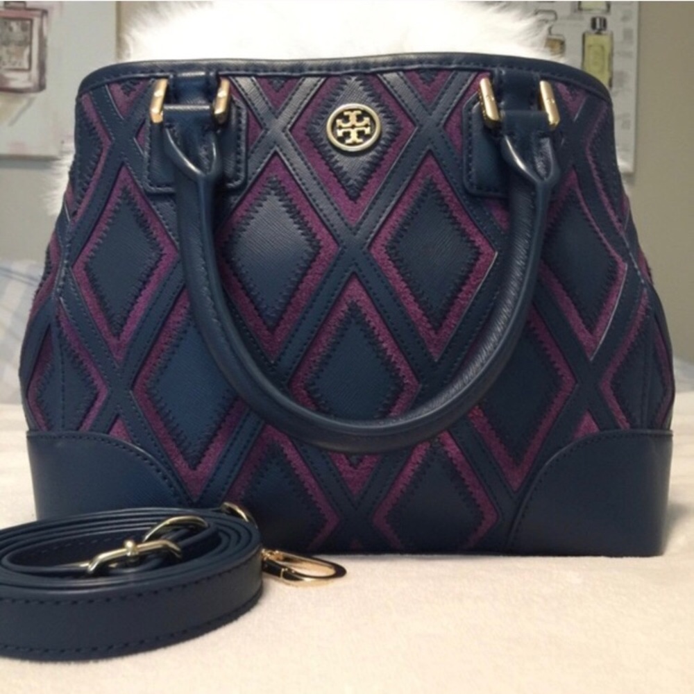 Tory Burch Robinson Double Zip. Diamond Pattern. - Picture 2 of 5