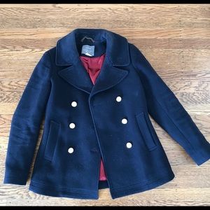 J Crew Stadium Cloth Peacoat - Navy