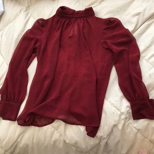 Sheer Red Blouse