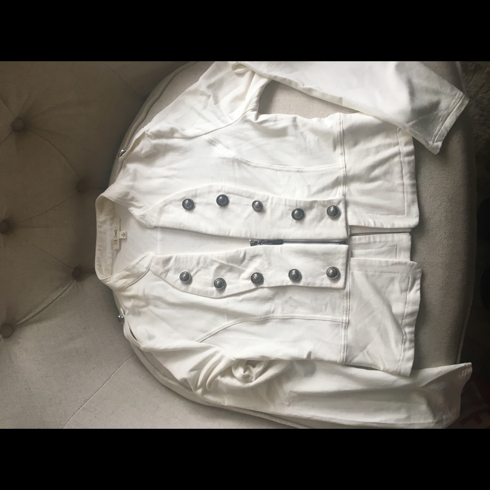 Cream crop military jacket