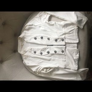 Cream crop military jacket